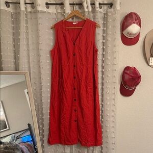 J. Jill Vibrant Red Sleeveless Midi Dress